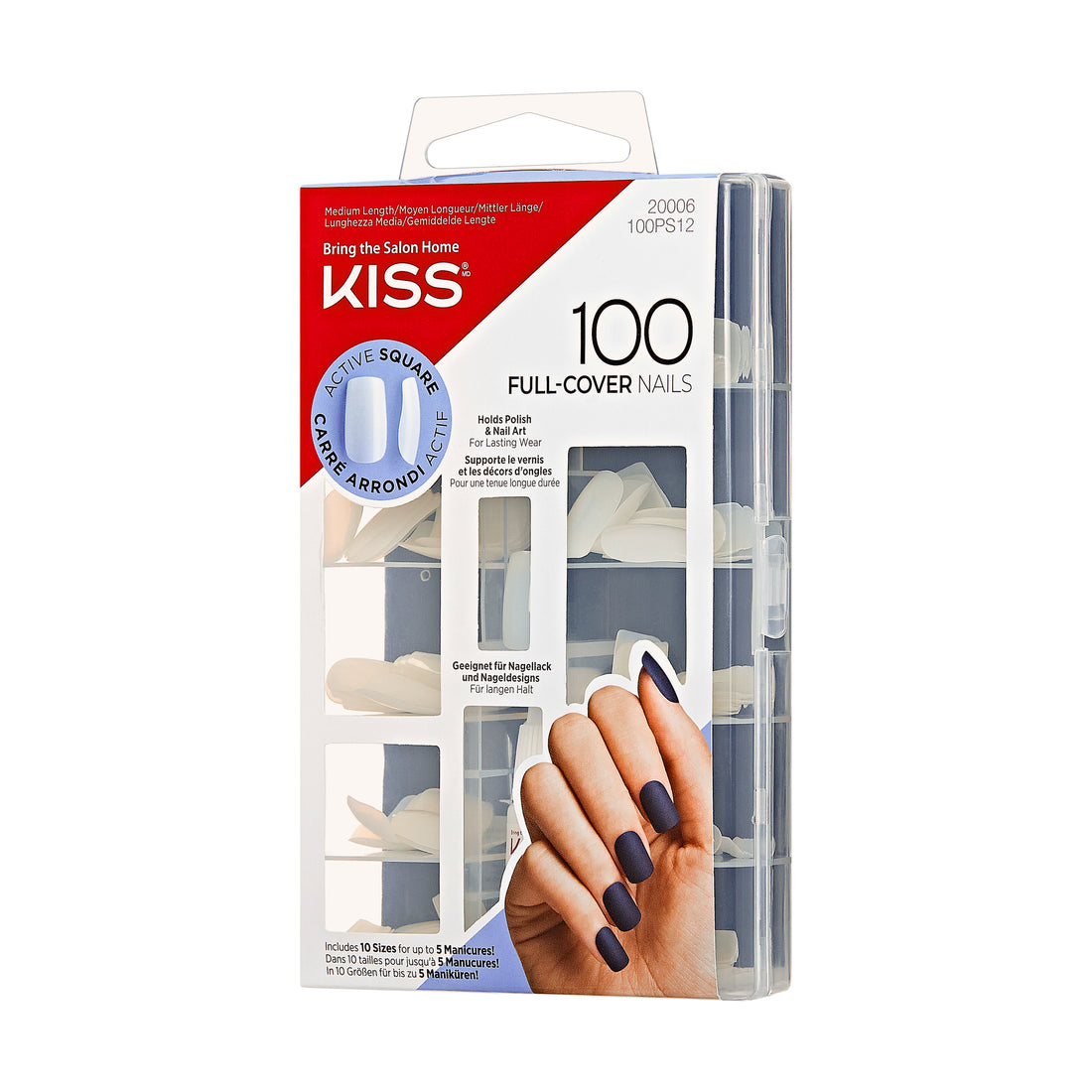 KISS 100 Full-Cover Nail Kit - Active Square