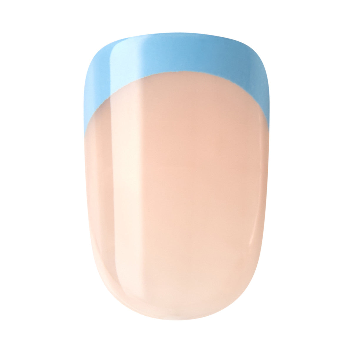 KISS imPRESS No Glue Mani Press On Nails, French, Snooze, Blue, Short Squoval, 30ct